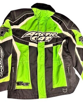 Arctic Cat Green Black Snowmobile Jacket Large